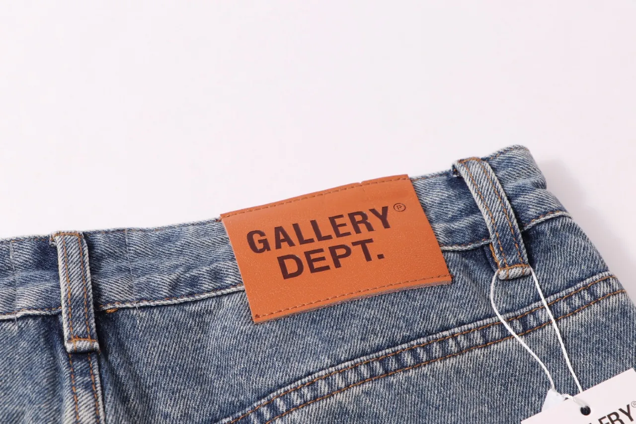 670#Gallery Dept New style ripped patch tassel blue washed jeans bootcut trousers high street trendy pants casual versatile trousers washed blue S~XL P260